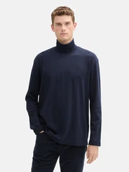TOM TAILOR Langarmshirt mit Rollkragen marine/silber