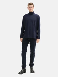 TOM TAILOR Langarmshirt mit Rollkragen marine/silber