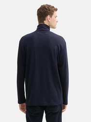 TOM TAILOR Langarmshirt mit Rollkragen marine/silber