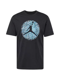 T-Shirt 'ESS' azur / lavendel / schwarz / wei