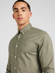 Tommy Hilfiger Hemd Micro Print SF Shirt oliv/hellgrün