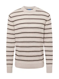Pullover 'JORBRONX' dunkelbeige / schwarz / wei