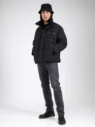Calvin Klein Jeans Jacke CHENILLE PUFFER schwarz/offwhite