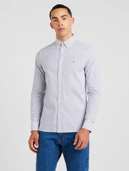 Tommy Hilfiger Hemd Micro Print SF Shirt marineblau/weiß