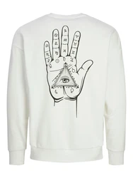 JACK & JONES Sweatshirt JJMystic schwarz/weiß/offwhite