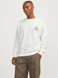 JACK & JONES Sweatshirt JJMystic schwarz/weiß/offwhite