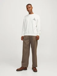 JACK & JONES Sweatshirt JJMystic schwarz/weiß/offwhite