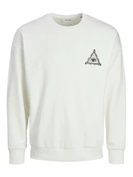 JACK & JONES Sweatshirt JJMystic schwarz/weiß/offwhite