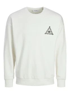 JACK & JONES Sweatshirt JJMystic schwarz/weiß/offwhite JACK & JONES Sweatshirt JJMystic schwarz/weiß/offwhite