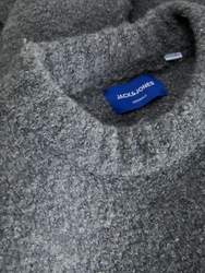 Jack & Jones Strickpullover JORAXEL KNIT CREW NECK dunkelgrau