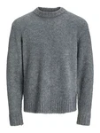 Jack & Jones Strickpullover JORAXEL KNIT CREW NECK dunkelgrau