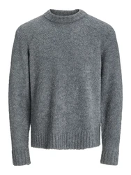 Jack & Jones Strickpullover JORAXEL KNIT CREW NECK dunkelgrau
