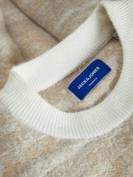 Jack & Jones Strickpullover JORRidgewood beige/weiß