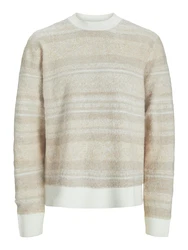 Jack & Jones Strickpullover JORRidgewood beige/weiß