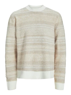 Jack & Jones Strickpullover JORRidgewood beige/weiß Jack & Jones Strickpullover JORRidgewood beige/weiß