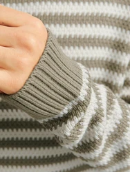 JACK & JONES Pullover JOREaton grau/weiß