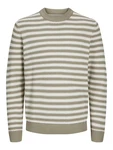 JACK & JONES Pullover JOREaton grau/weiß