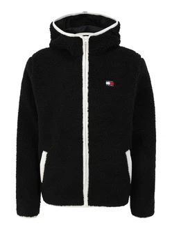 Tommy Jeans Fleecejacke schwarz/weiß