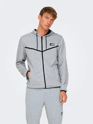 Only & Sons Sweatjacke ONSLiam graumeliert/schwarz