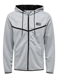 Sweatjacke 'ONSLiam' graumeliert / schwarz