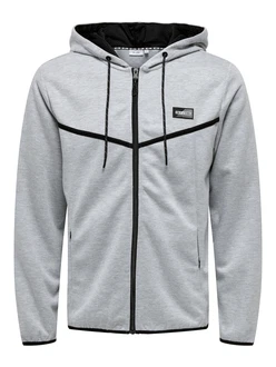 Only & Sons Sweatjacke ONSLiam graumeliert/schwarz