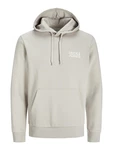 JACK & JONES Sweatshirt CORP Logo Hoodie hellgrau/wei