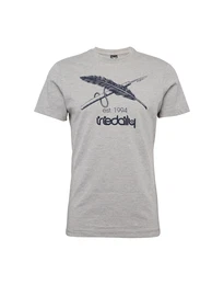 T-Shirt graumeliert / blau