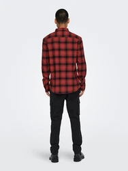 Only & Sons Hemd ONSMATT rubinrot/schwarz