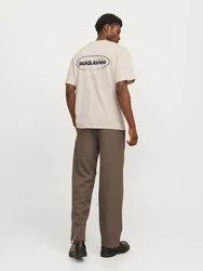 JACK & JONES T-Shirt 'JJEBradley' ecru/schwarz/weiß