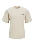 JACK & JONES T-Shirt 'JJEBradley' ecru/schwarz/weiß JACK & JONES T-Shirt 'JJEBradley' ecru/schwarz/weiß