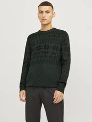JACK & JONES Pullover JJXmas Gabriel tanne/schwarz