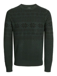 JACK & JONES Pullover JJXmas Gabriel tanne/schwarz