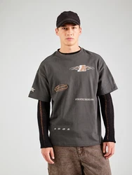 WEEKDAY T-Shirt 'Great' brokat/grafit/offwhite