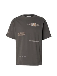 WEEKDAY T-Shirt 'Great' brokat/grafit/offwhite