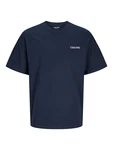 JACK & JONES T-Shirt 'JJEBradley' nachtblau/hellrot/weiß JACK & JONES T-Shirt 'JJEBradley' nachtblau/hellrot/weiß