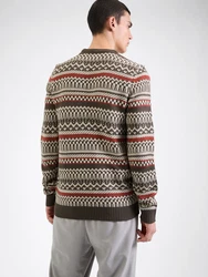 Blend Pullover mokka/dunkelorange/weiß
