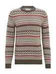 Blend Pullover mokka/dunkelorange/weiß