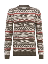 Blend Pullover mokka/dunkelorange/weiß