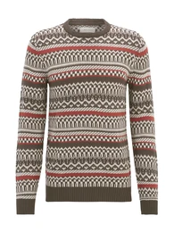 Pullover mokka / dunkelorange / wei