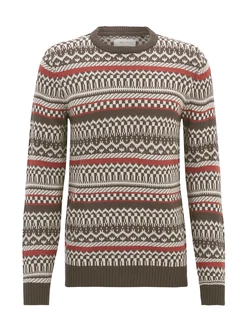 Blend Pullover mokka/dunkelorange/weiß
