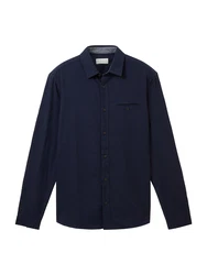 TOM TAILOR Langarmhemd STRUCTURED TWILL marine