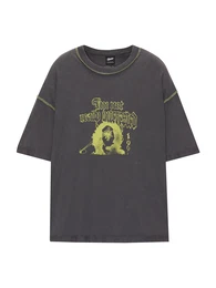 T-Shirt zitronengelb / grau