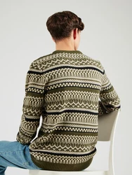 Blend Pullover creme/dunkelgrün/schwarz