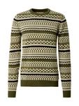 Blend Pullover creme/dunkelgrün/schwarz