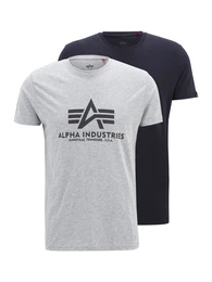 T-Shirt navy / grau / graumeliert