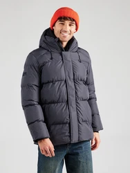 Superdry Steppjacke Hooded 5 Baffle Sports Puffer dunkelgrau/schwarz