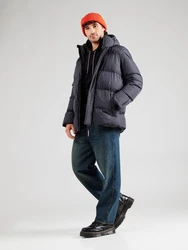 Superdry Steppjacke Hooded 5 Baffle Sports Puffer dunkelgrau/schwarz