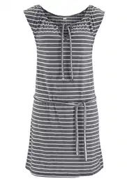 Plážové šaty grafitová / bílá