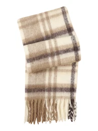 Schal hellbeige / schoko / taupe