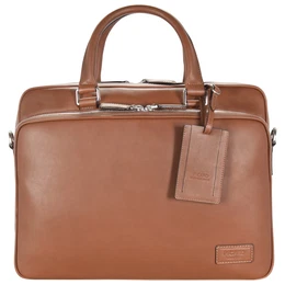 Authentic Aktentasche Leder 38 cm cognac